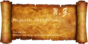 Mojszin Zoltána névjegykártya